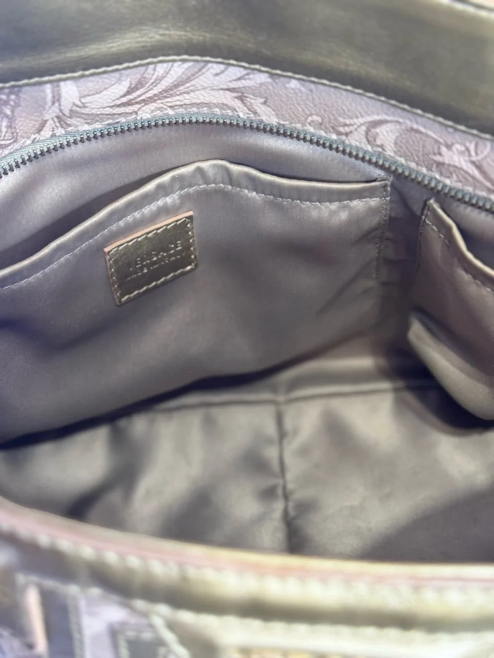 Versace Metallic Gold-Tone Patterned Tote